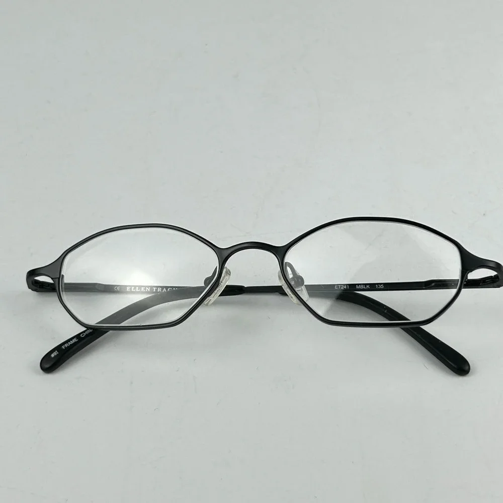 Ellen Tracy ET241 Women's Eyeglasses Frame Black Metal Cat Eye Full‎ Rim 135 mm